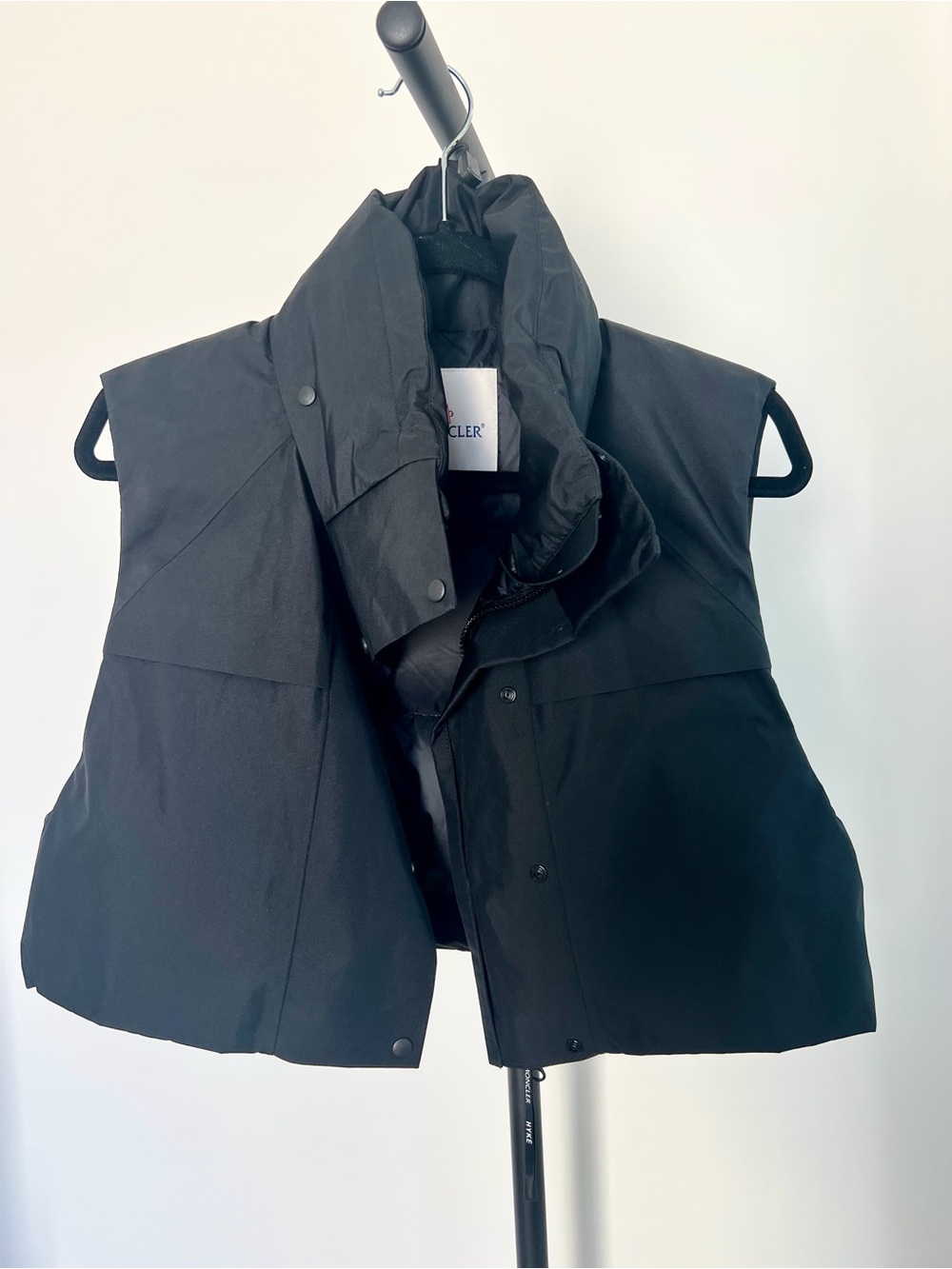 Moncler Black Quilted Puffer Jacket with Logo Patch